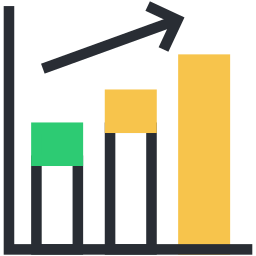 grafico di crescita icona