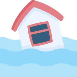 Flooded house icon