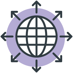 réseau de globe Icône