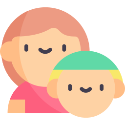 Mother and son icon