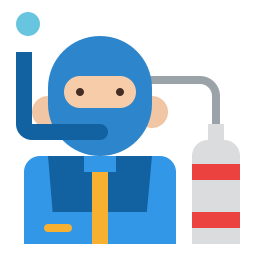 Scuba diving instructor icon