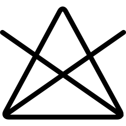 Washing option symbol of a triangle with a cross icon