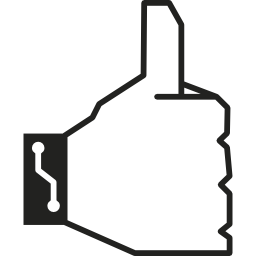 Like symbol in white hand icon