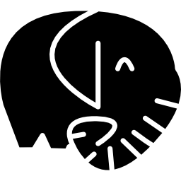 象の黒い哺乳類の側面図 icon