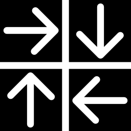 quatro setas quadradas em diferentes direções Ícone