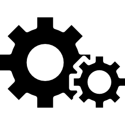 Cogwheels couple of two sizes icon