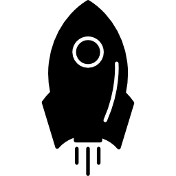 barco cohete negro icono