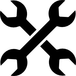 Cross of double side wrenches icon