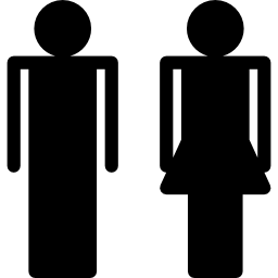 staande mannelijke en vrouwelijke contouren icoon