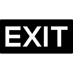 Exit word in a rectangular signal icon