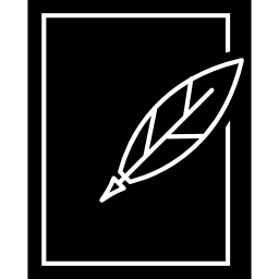 pluma pluma y contorno de papel icono
