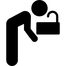 Male drinking water from faucet icon