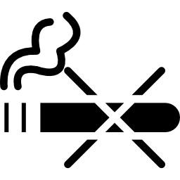 ningún signo de contorno de fumar icono