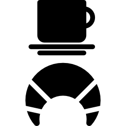 Mug and croissant outline icon