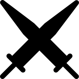Swords in cross arrangement icon