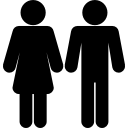 Female and male shapes silhouettes icon