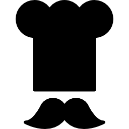 toque y bigote de chef icono