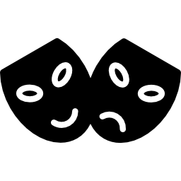 Happy and sad masks icon