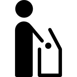 Man silhouette throwing at trash can icon