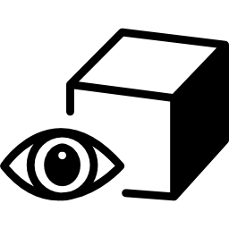 oog en een kubus icoon