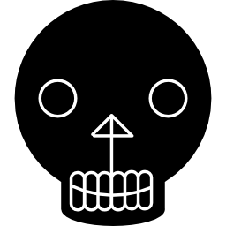 Skull variant silhouette with white details icon