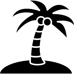 Coconut tree on an island icon