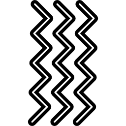 linhas em zigue-zague na posição de vista lateral Ícone