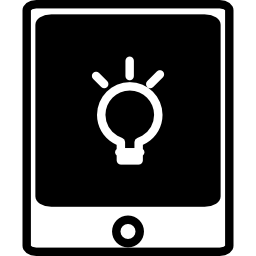 tablette mit glühbirnenumriss icon