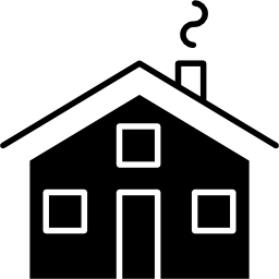 casa pequeña variante con chimenea icono