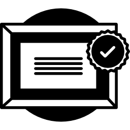 certificado con marco icono