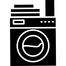 wasmachine variant met daarop kleding en zeep icoon