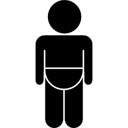 Baby wearing diaper silhouette icon