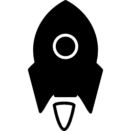 raketschipvariant klein met witte cirkelomtrek icoon