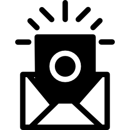 open envelop met verrassing icoon
