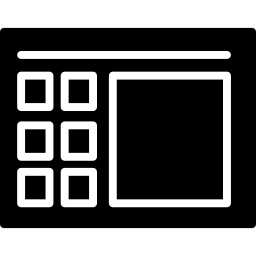 pantalla con botones icono
