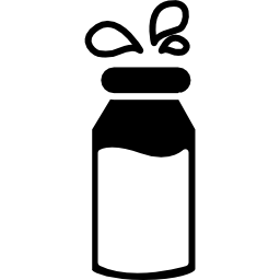 botella de leche con gotitas icono