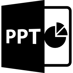 원형 차트가있는 ppt 오픈 파일 형식 icon
