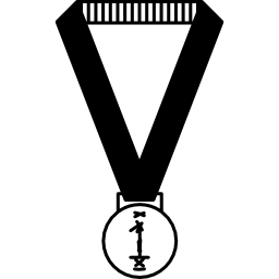 Medal hanging of a ribbon icon