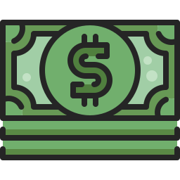 banconote in dollari icona