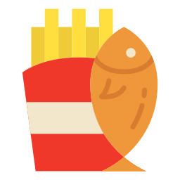 poisson et frites Icône