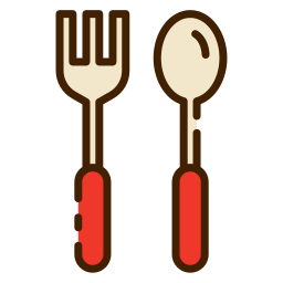 cucchiaio e forchetta icona