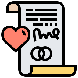 Marriage certificate icon