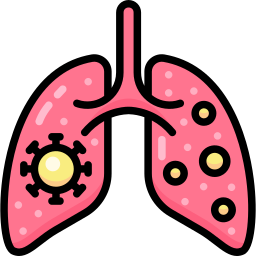 geïnfecteerde longen icoon