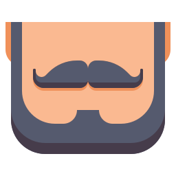 Mustache with beard icon