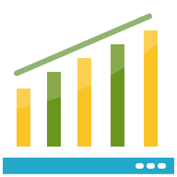 grafico di crescita icona