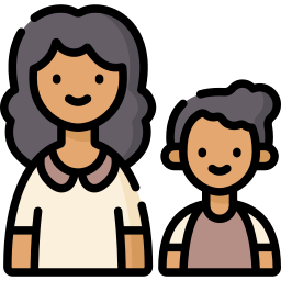 Mother and son icon