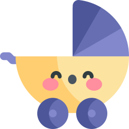 carrito de bebé icono