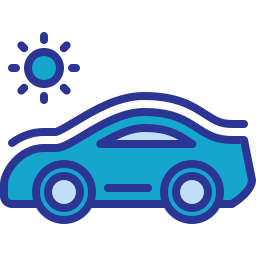 coche solar icono
