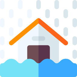 Flooded house icon