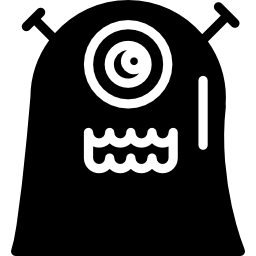 Робот-персонаж с антеннами соединяет один большой глаз и рот иконка